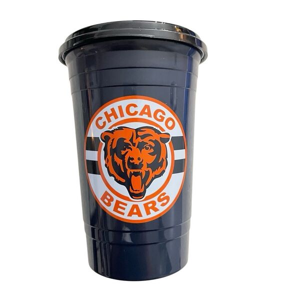 NFL Chicago Bears Navy Blue Logo Tumbler 500ml / 17oz Secure Travel Lid - Picture 9 of 9
